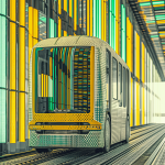 transportation futuristic tram station